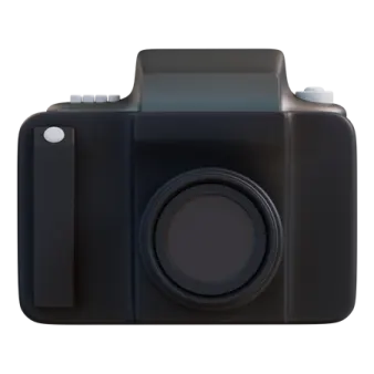 the front view of a black camera
