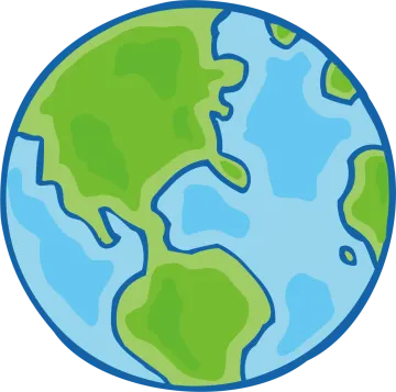 a blue and green earth with white background