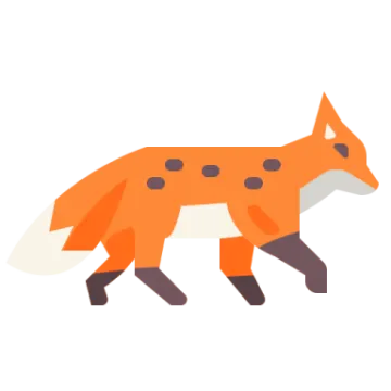 an orange fox on a white background
