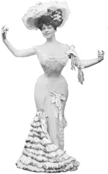 an old black and white photo of a woman in a dress