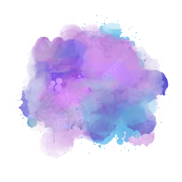 a purple and blue watercolor stain on white background