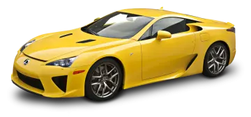 a yellow sports car on white background