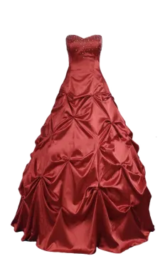 a red wedding dress on a white background