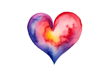 a watercolor heart on a white background