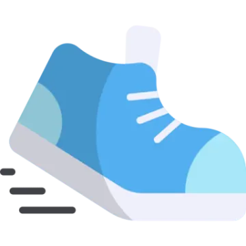 a pair of blue sneakers on a white background