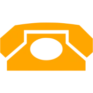 an orange phone with a white background