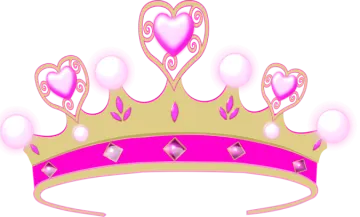 a pink crown with hearts on it