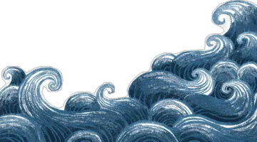 a drawing of waves in the ocean