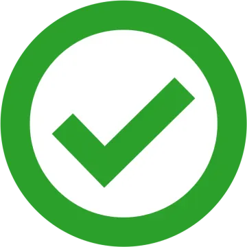 a green check mark in a circle