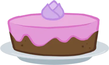 a chocolate cake with pink icing on top