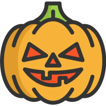a halloween pumpkin with an evil face
