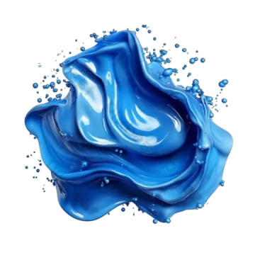 a blue liquid splash on white background