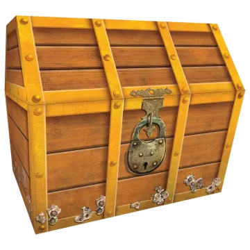 an old wooden chest with a lock on it