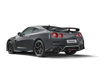 the rear view of a grey nissan gt350