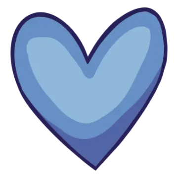 a blue heart on a white background