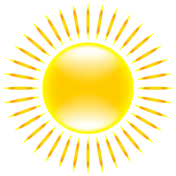 a yellow sun on a white background