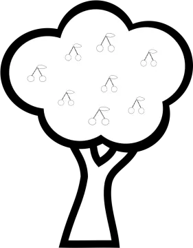 a black and white drawing of a tree