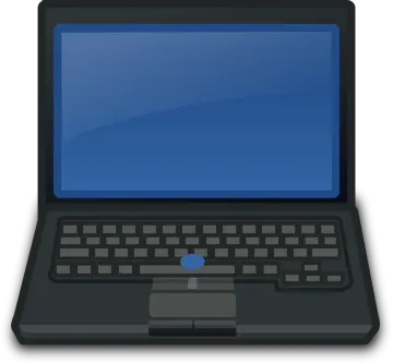 a laptop computer with a blue screen