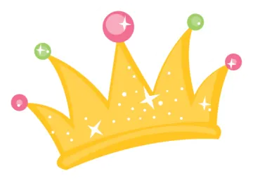 a crown with balloons on top of it