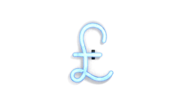 the letter e is illuminated in blue light