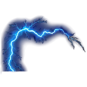 a blue lightning bolt on a white background
