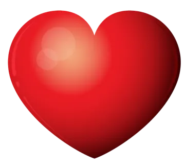 a red heart on a white background