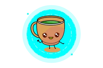 a cup with a face on it