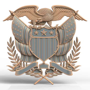 a 3d rendering of the united states emblem