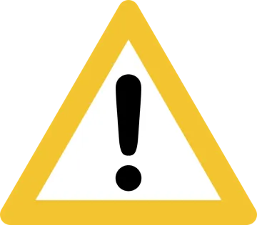 a yellow warning sign with a black and white image