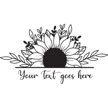 a black and white sunflower with the words you're here