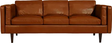 an image of a brown leather couch