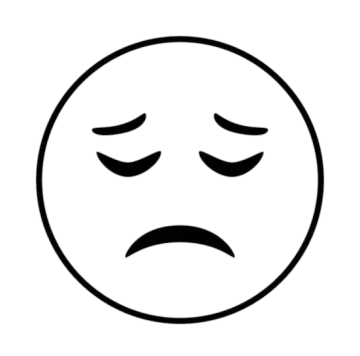 a black and white image of a sad face