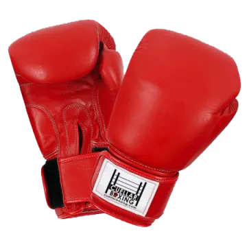 a pair of red boxing gloves