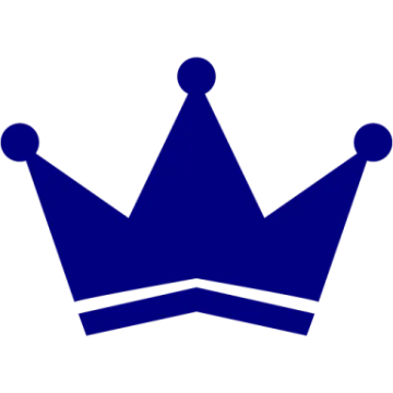 a blue crown on a white background