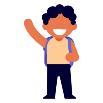 an illustration of a boy with a backpack