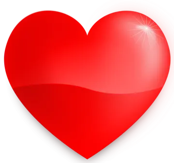 a red heart on a white background