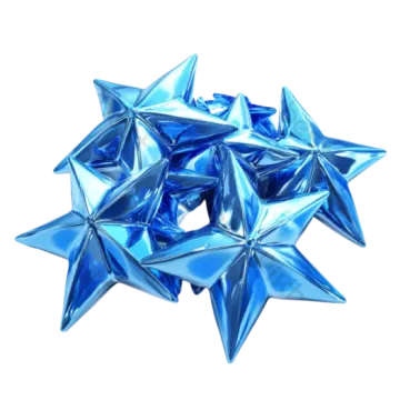 a pile of shiny blue stars