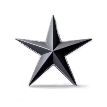 a black star on a white background