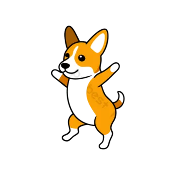 a cartoon dog with its paws up