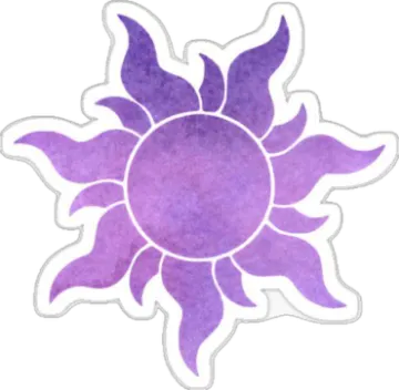 a purple sun sticker