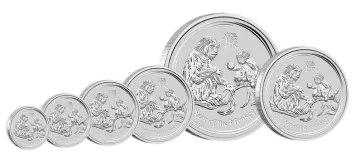 a row of silver coins on white background