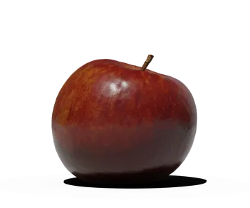 a red apple on a white background