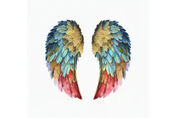 two colorful wings on a white background