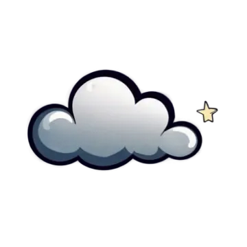 a cloud with a star in the middle