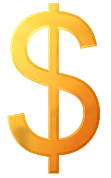 a golden dollar sign