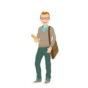 a man standing with a book in his hand