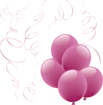 a bunch of pink balloons on a white background