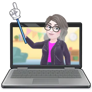 an image of a woman with glasses on her laptop