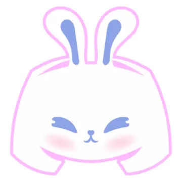 a white bunny with pink ears and blue eyes