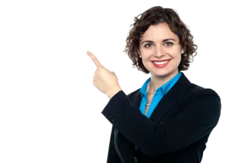 a woman with curly hair